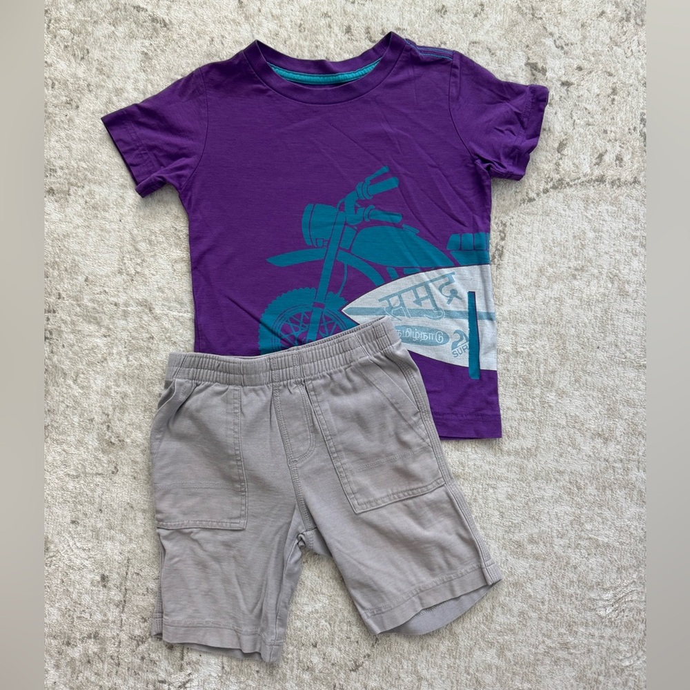 Tea Collection Purple Moto Tee + Shorts Set